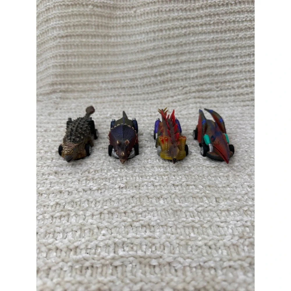 Dinosaur‎ Toy Cars Pull Back Vehicles 4pc Set Triceratops Stegosaurus Kids Toys